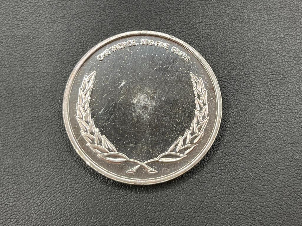 U.S. PRESIDENT JOHN F. KENNEDY COMMEMORATIVE .999 FINE SILVER COIN - 4