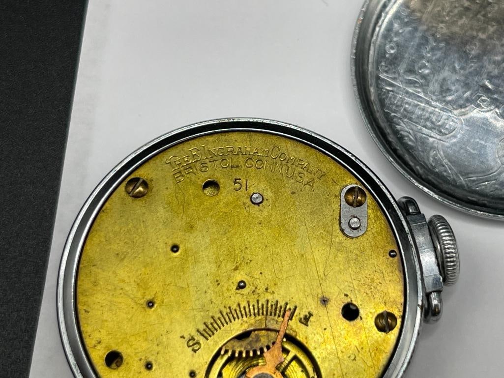VINTAGE E. INGRAHAM COMPANY TOP-NOTCH POCKET WATCH - 7