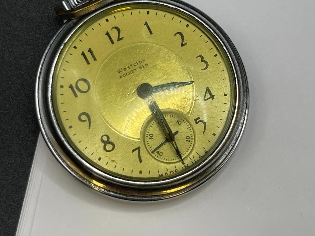 VINTAGE U.S.A. MADE WESTCLOX POCKET BEN POCKET WATCH - 3