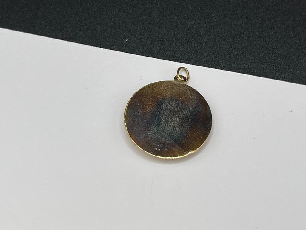 14K YELLOW GOLD "MERRY CHRISTMAS" CHARM / PENDANT FEATURING SIMULATED GEMSTONES - 4