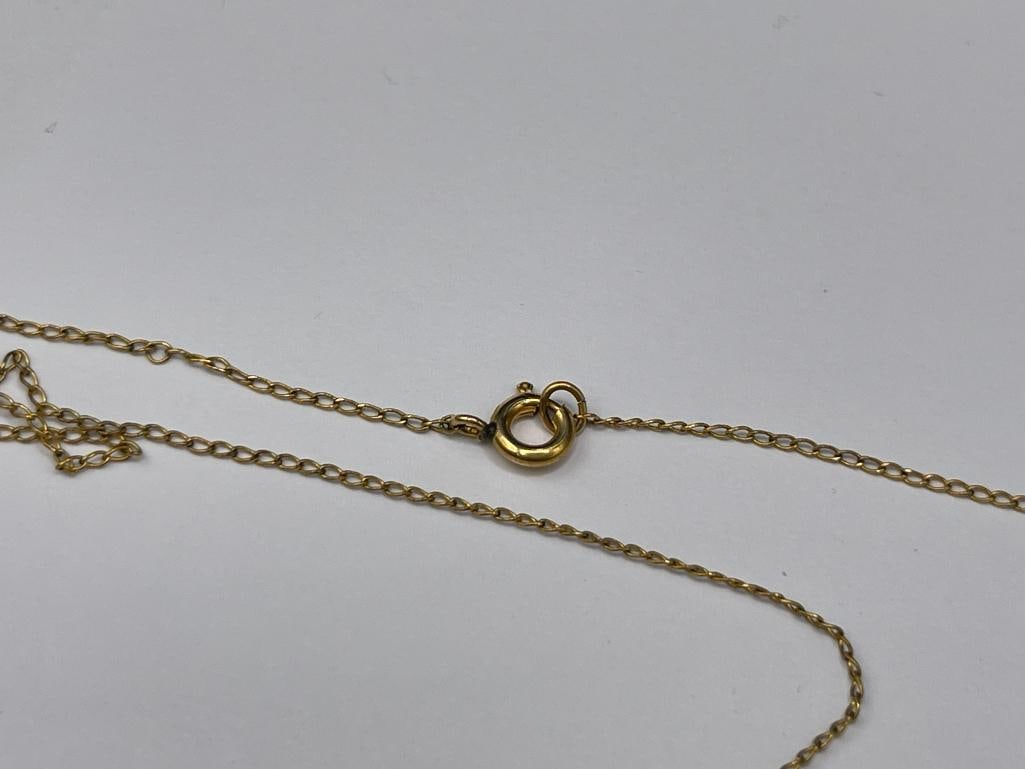 14K YELLOW GOLD PEARL SCREW-BACK EARRING AND GOLD-FILLED PEARL PENDANT NECKLACE - 5