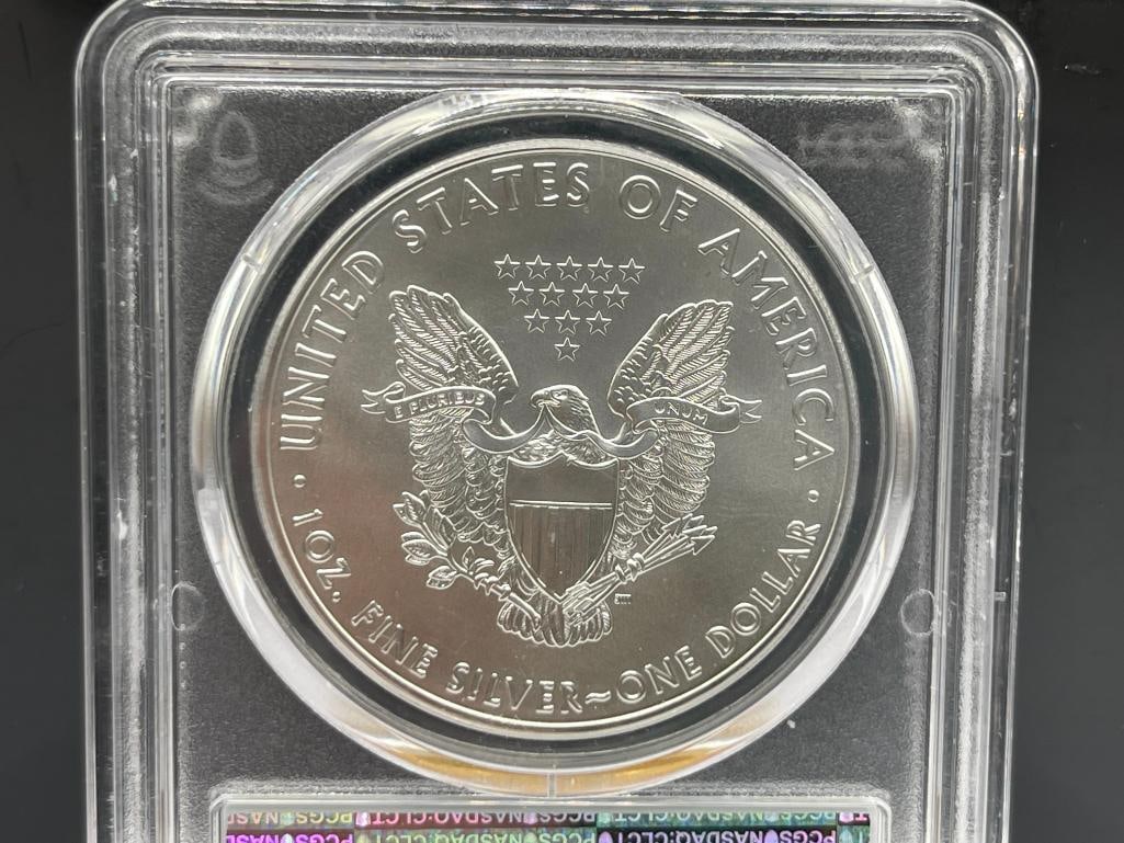 2020 AMERICAN SILVER EAGLE .999 FINE SILVER DOLLAR PCGS MS70 FIRST STRIKE - 5