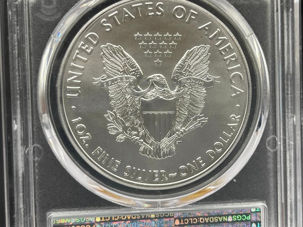 2020 AMERICAN SILVER EAGLE .999 FINE SILVER DOLLAR PCGS MS70 FIRST STRIKE - 6