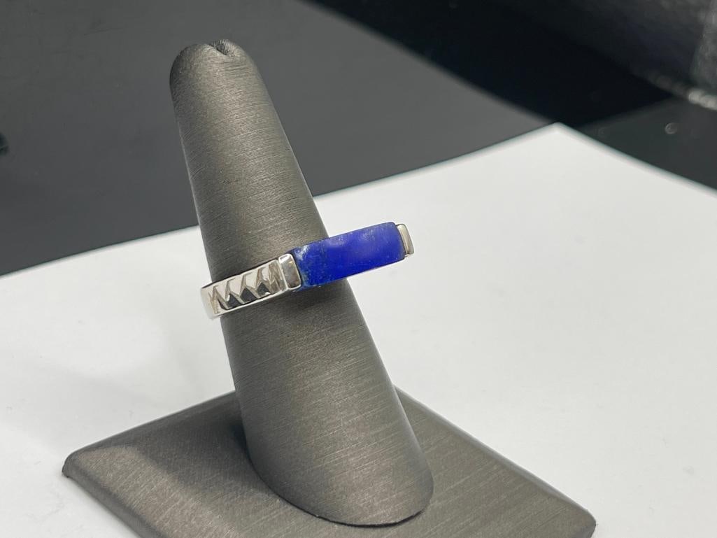 STERLING SILVER LAPIS FASHION RING - 2