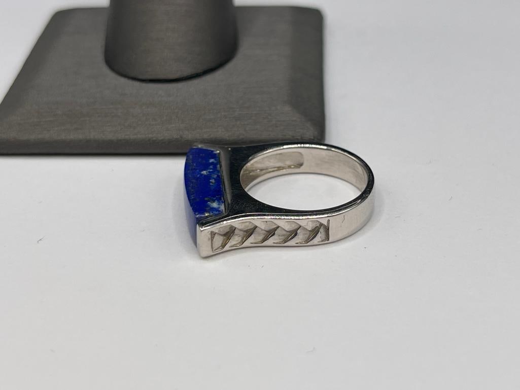 STERLING SILVER LAPIS FASHION RING - 3