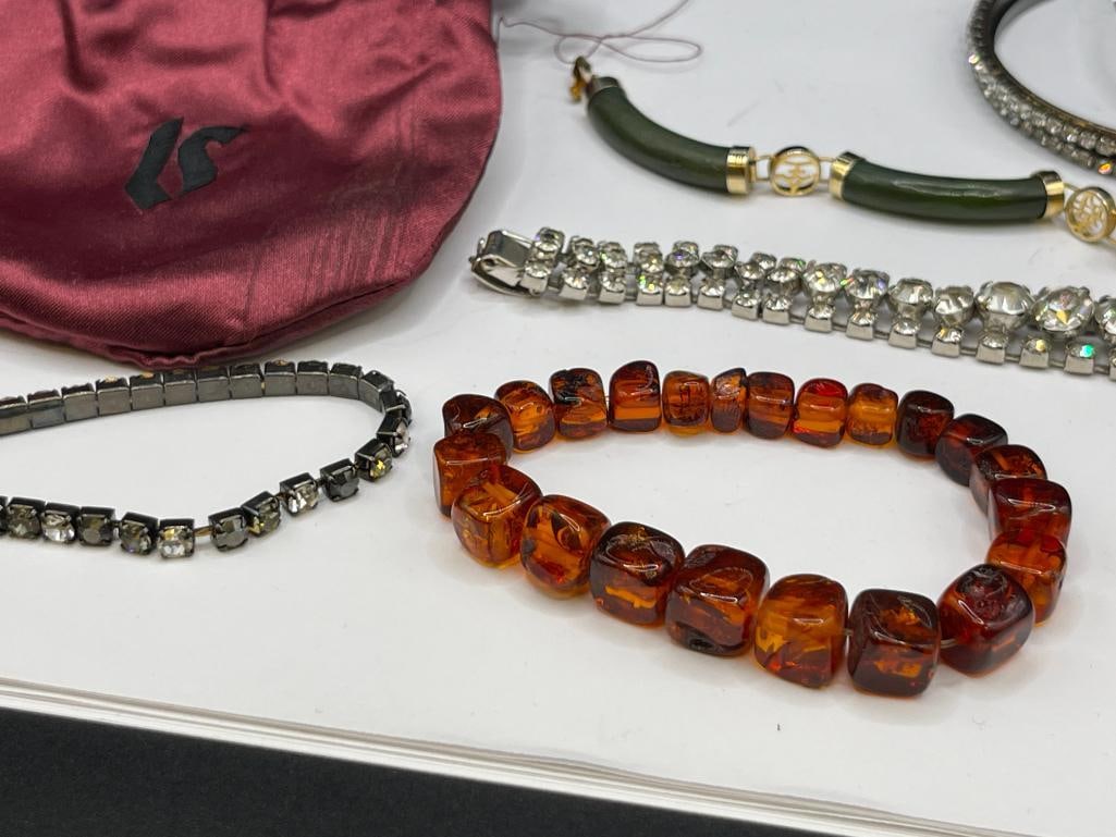 ASSORTED COSTUME JEWELRY BRACELETS INCLUDING RHINESTONE DESIGNS - 3