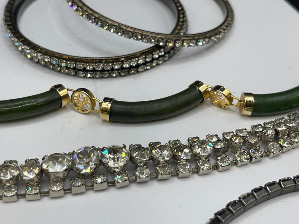 ASSORTED COSTUME JEWELRY BRACELETS INCLUDING RHINESTONE DESIGNS - 5