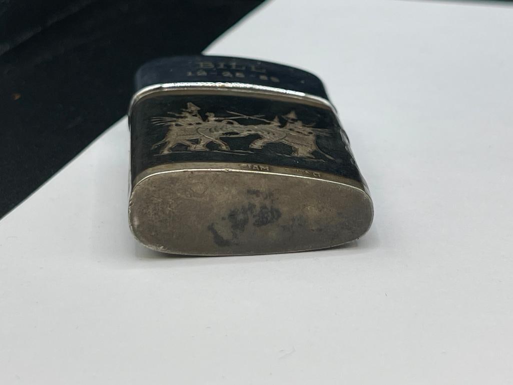 VINTAGE RONSON LIGHTER WITH SIAM STERLING SILVER CASE - 4