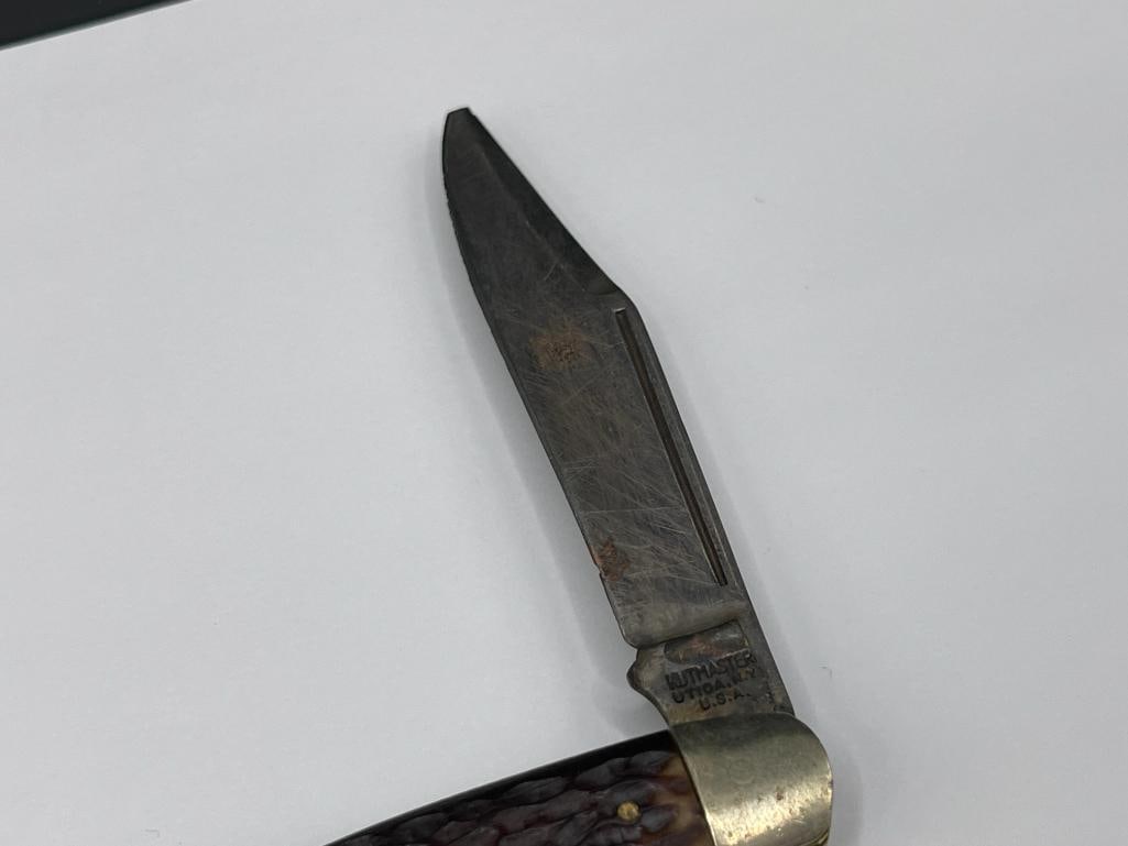 VINTAGE KUTMASTER UTIKA, NEW YORK MADE TWO-BLADE POCKET KNIFE - 3