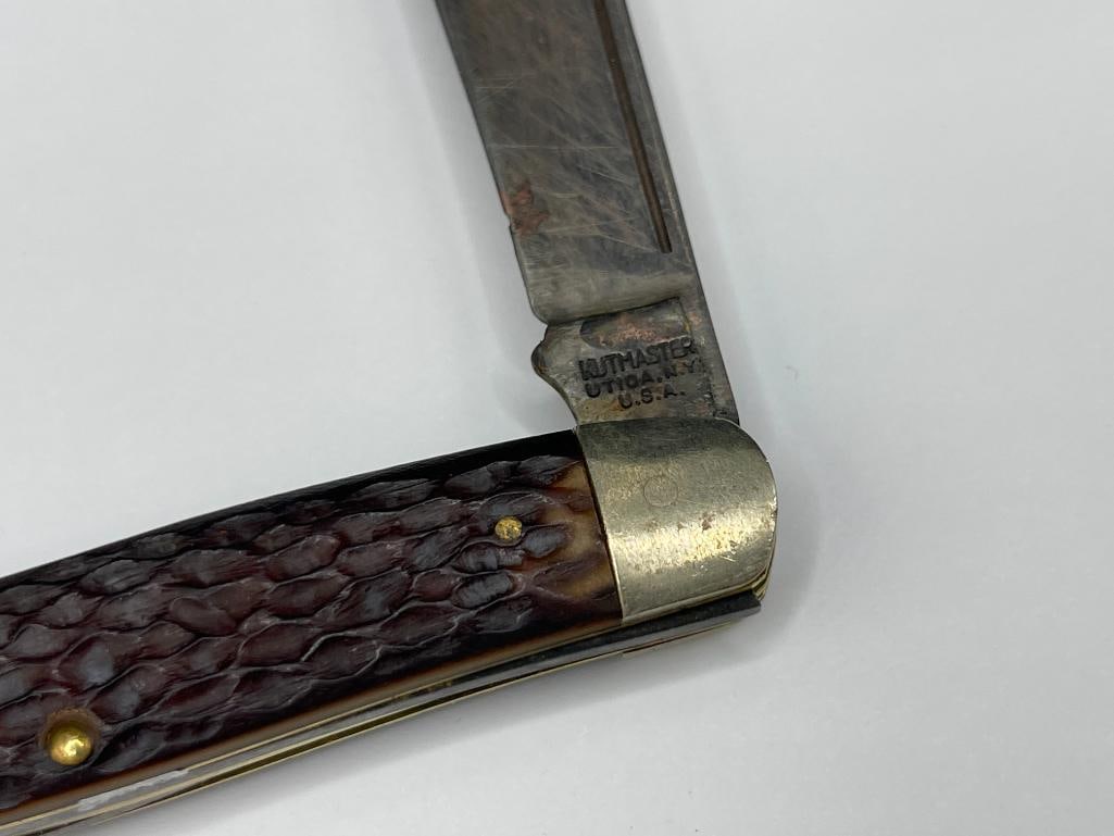 VINTAGE KUTMASTER UTIKA, NEW YORK MADE TWO-BLADE POCKET KNIFE - 4