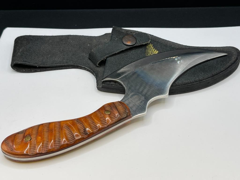 CHIPAWAY CUTLERY WOOD HANDLED FULL TANG FIXED BLADE KNIFE - 4