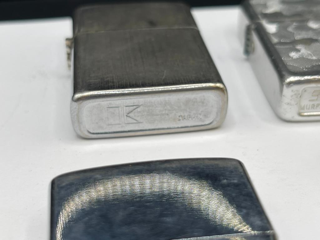 FOUR VINTAGE LIGHTERS INCLUDING ZIPPO STYLE STORM KING AND GOLD TONE LIGHTER - 5