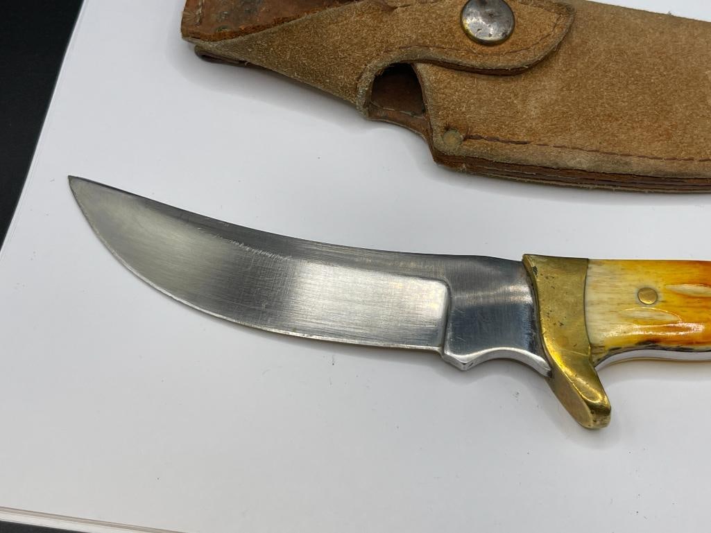 CUSTOM MADE OLE SMOKY FIXED BLADE KNIFE FEATURING FULL TANG AND BONE HANDLE - 2