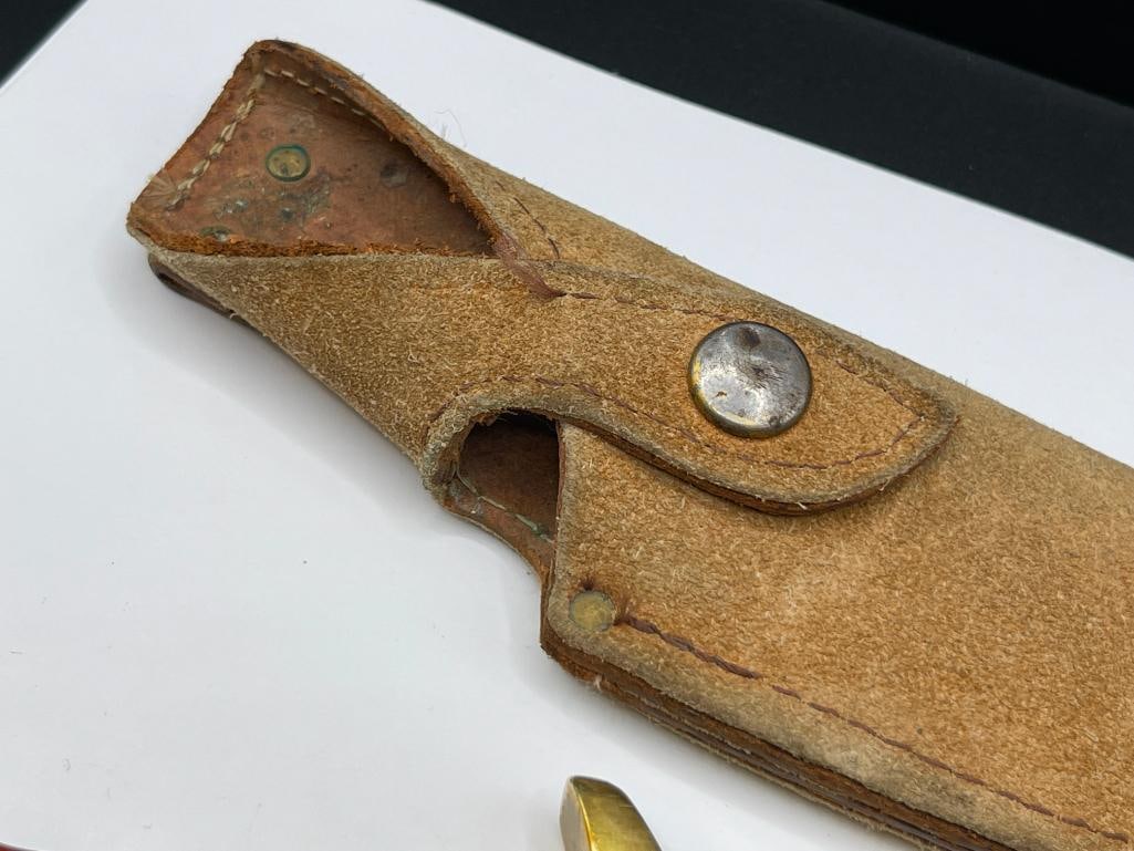 CUSTOM MADE OLE SMOKY FIXED BLADE KNIFE FEATURING FULL TANG AND BONE HANDLE - 8