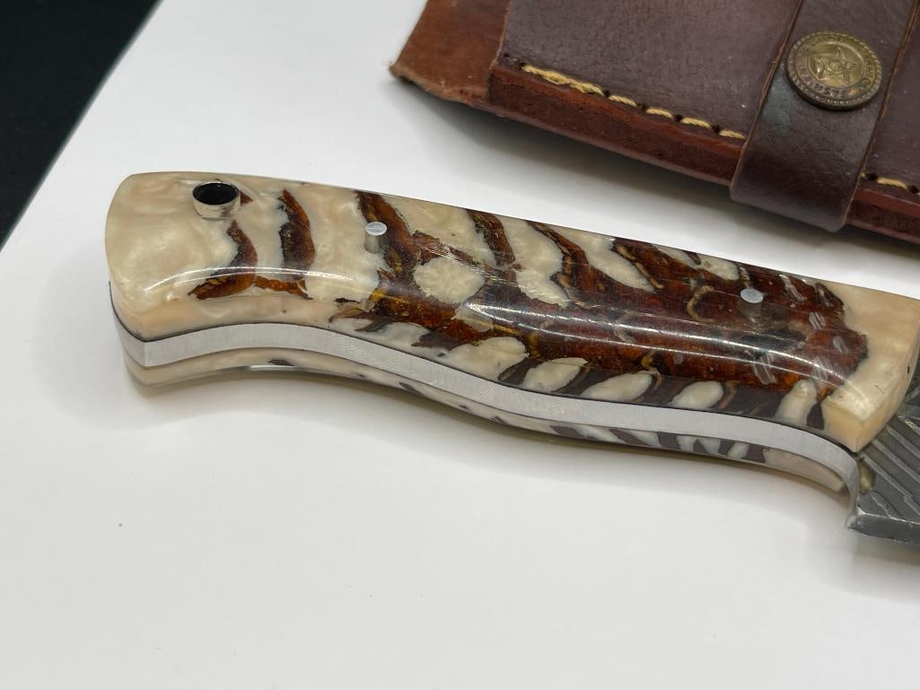 CSUTOM MADE GROOVED BLADE KNIFE FEATURING FULL TANG STRAIGHT BACK BLADE - 4