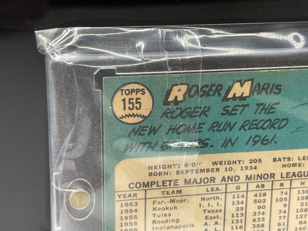 TOPPS 1965 # 155 ROGER MARIS YANKEES BASEBALL CARD - 6