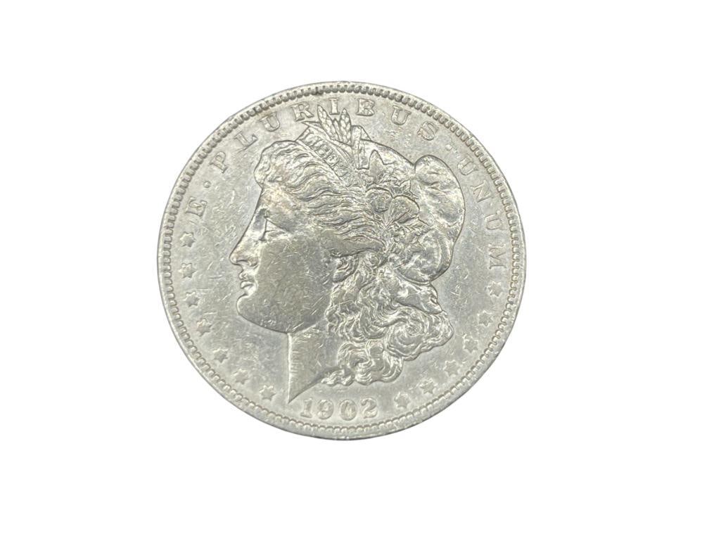 1902 U.S. MORGAN SILVER DOLLAR: 90% SILVER