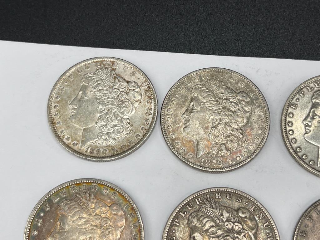 10 U.S. MORGAN SILVER DOLLARS FEATURING VARIOUS DATES AND MINT MARKS - 2