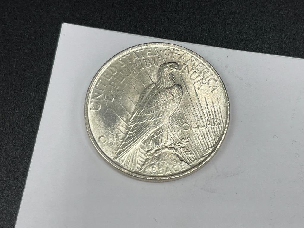 FIVE 1923 U.S. PEACE SILVER DOLLARS - 7