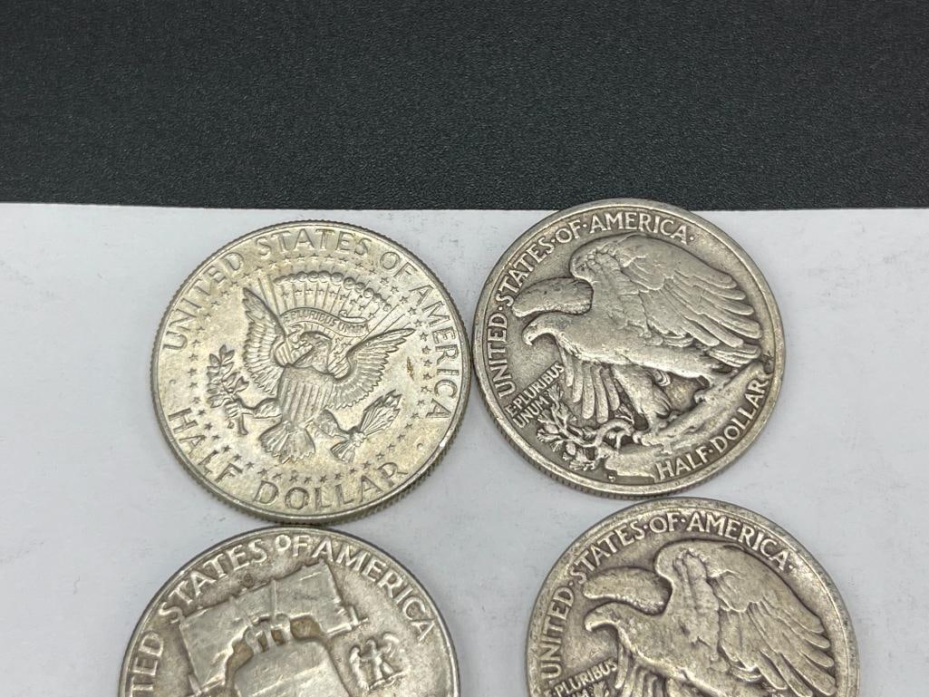 10 U.S. 90% SILVER HALF DOLLARS INCLUDING KENNEDY, FRANKLIN, AND WALKING LIBERTY - 4