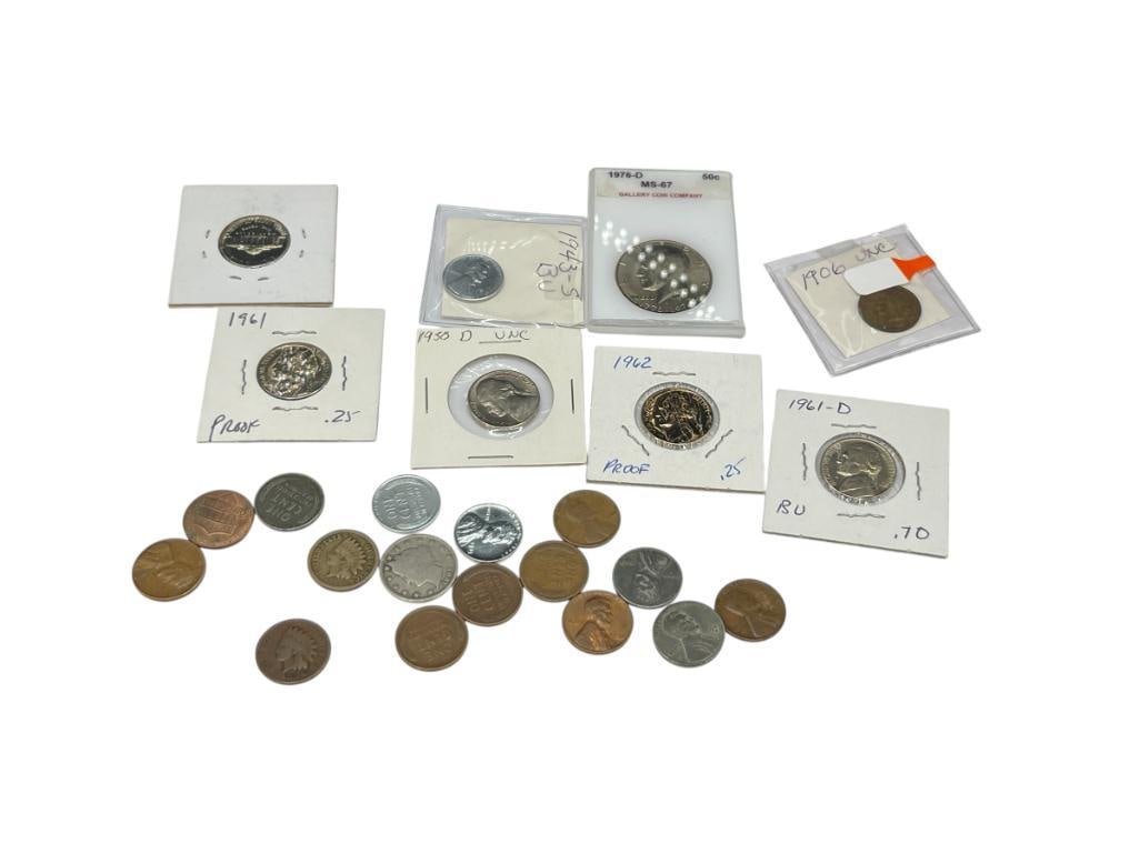 MISC COLLECTIBLE U.S. COINS INCLUDING HALF DOLLARS, BU NICKLES, WHEAT CENTS, AND MORE: GREAT COLLECTION