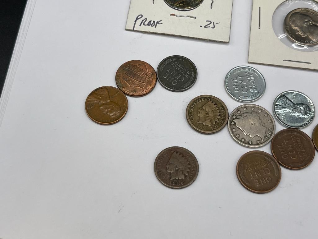 MISC COLLECTIBLE U.S. COINS INCLUDING HALF DOLLARS, BU NICKLES, WHEAT CENTS, AND MORE - 2