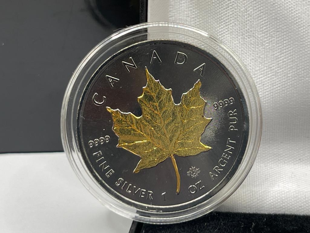 2017 CANADA BLACKOUT COLLECTION .999 FINE SILVER $5 COIN FEATURING 24K GOLD ACCENT - 3