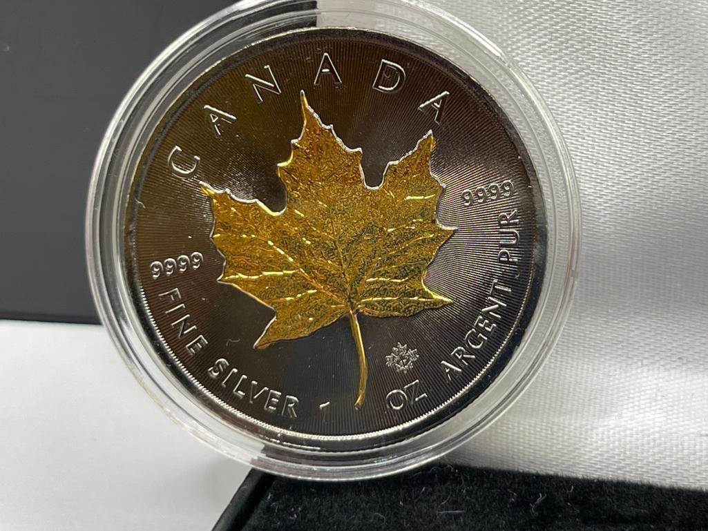 2017 CANADA BLACKOUT COLLECTION .999 FINE SILVER $5 COIN FEATURING 24K GOLD ACCENT - 4