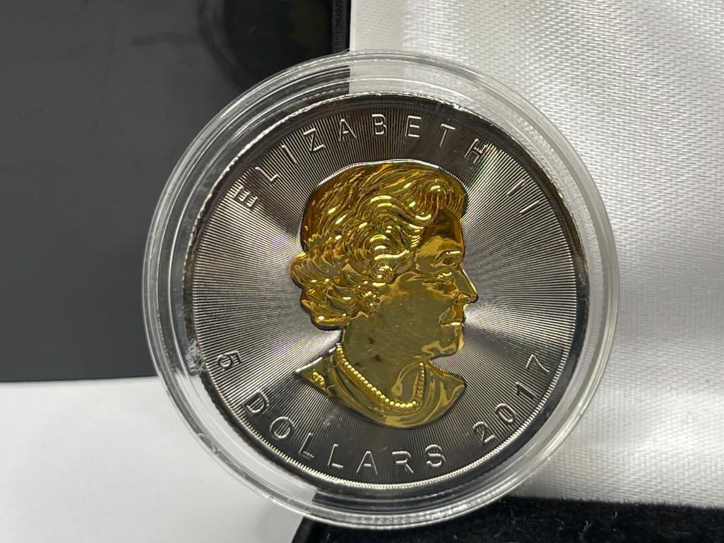 2017 CANADA BLACKOUT COLLECTION .999 FINE SILVER $5 COIN FEATURING 24K GOLD ACCENT - 5
