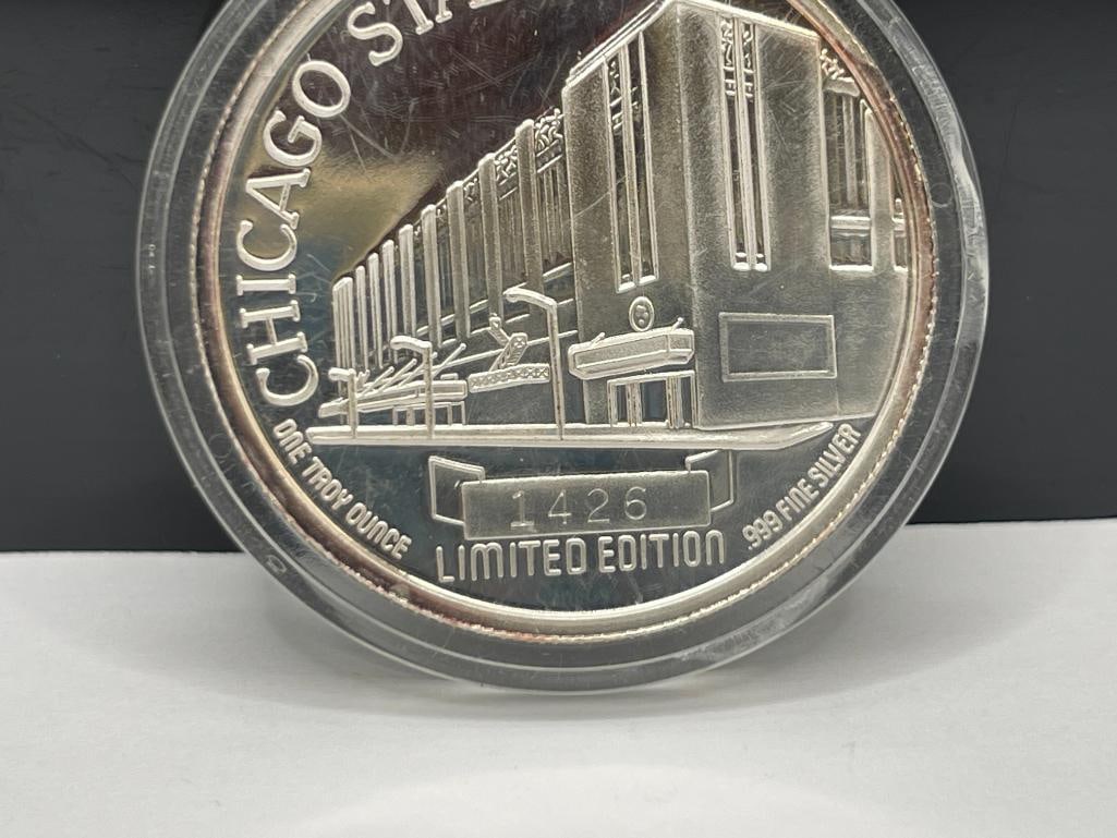 1992 EASTERN CONFERENCE CHAMPIONS CHICAGO BULLS COMMEMORATIVE .999 FINE SILVER COIN - 4