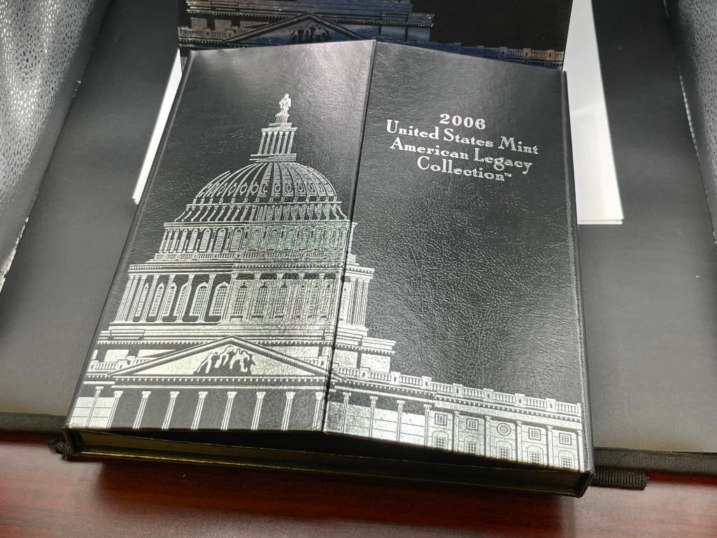 2006 U.S. MINT AMERICAN LEGACY COLLECTION INCLUDING TWO COMMEMORATIVE 90% SILVER DOLLARS - 10