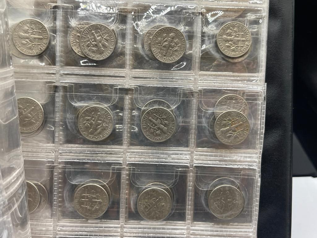 COIN ALBUM FEATURING U.S. WASHINGTON QUARTERS, KENNEDY HALF DOLLARS, AND ROOSEVELT DIMES - 9