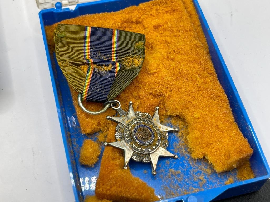 ANTIQUE MEDAL COLLECTION INCLUDING MEDAL OF MERIT, STERLING OUTSTANDING HEROISM MEDAL, AND MORE - 7