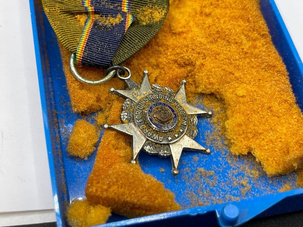 ANTIQUE MEDAL COLLECTION INCLUDING MEDAL OF MERIT, STERLING OUTSTANDING HEROISM MEDAL, AND MORE - 8