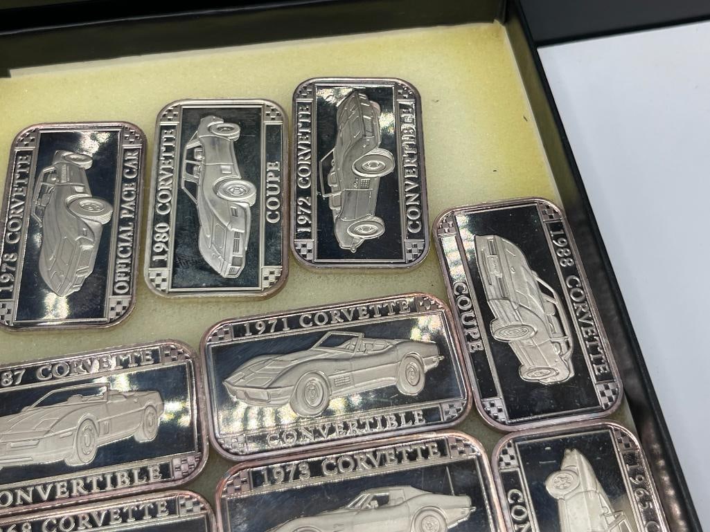 25 GM OFFICIAL .999 FINE SILVER 1 TROY OUNCE ART BARS FEATURING 25 YEARS OF CORVETTES - 6