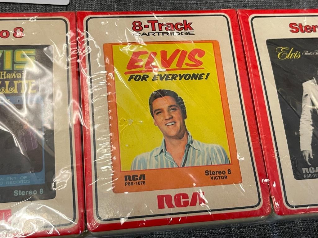 FOUR ELVIS PRESLEY STEREO 8 TRACK TAPES WITH SLEEVES - 4