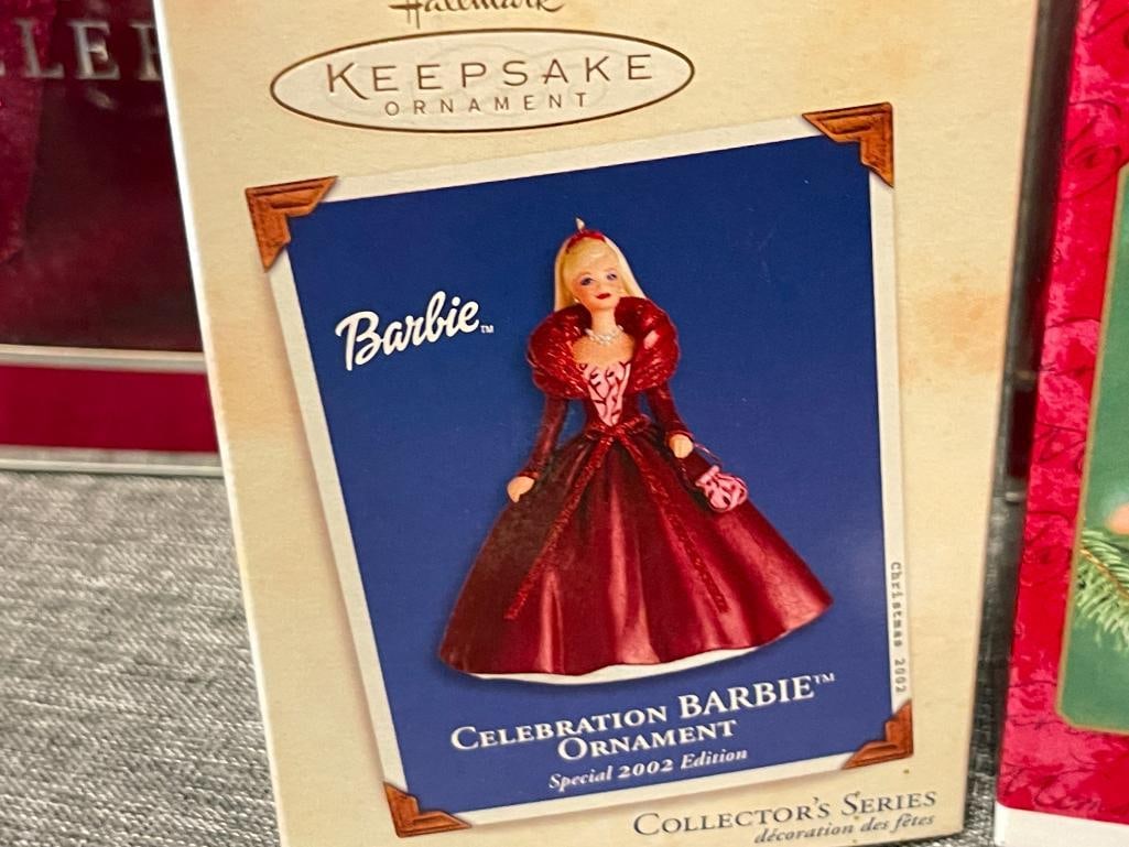 SPECIAL EDITION 2000 AND 2002 BARBIE BY MATTEL DOLLS PLUS MATCHING ORNAMENTS - 8