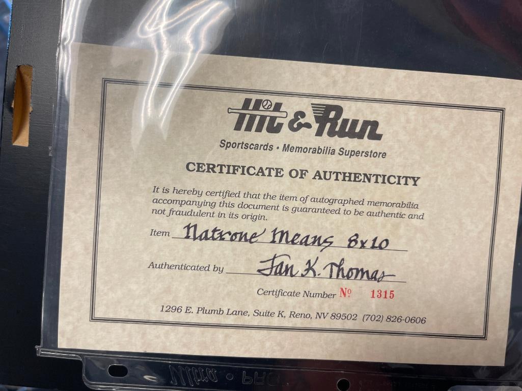 NATRONE MEANS FORMER PROFESSIONAL FOOTBALL PLAYER AUTOGRAPHED PHOTO PLAQUE WITH CERTIFICATE - 5