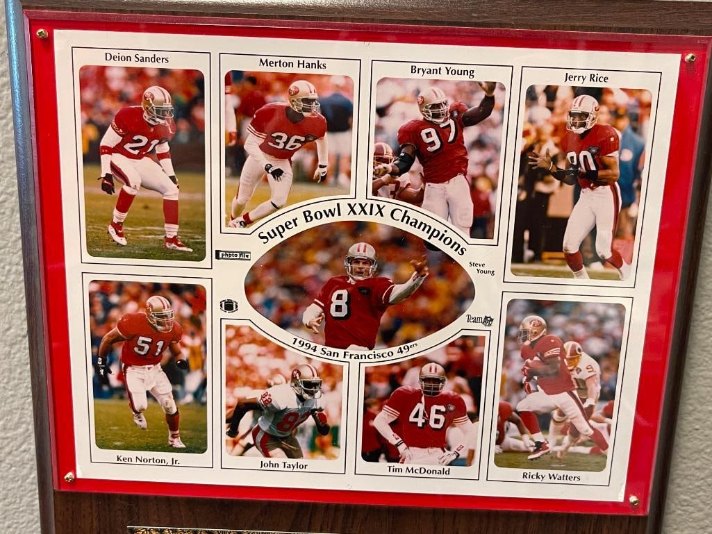 SAN FRANCISCO 49ERS 1994 DRIVE FOR 5 SUPERBOWL XXIX CHAMPIONS PLAQUE - 2