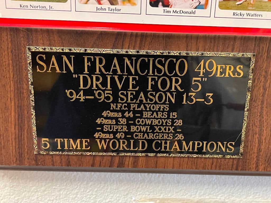 SAN FRANCISCO 49ERS 1994 DRIVE FOR 5 SUPERBOWL XXIX CHAMPIONS PLAQUE - 4