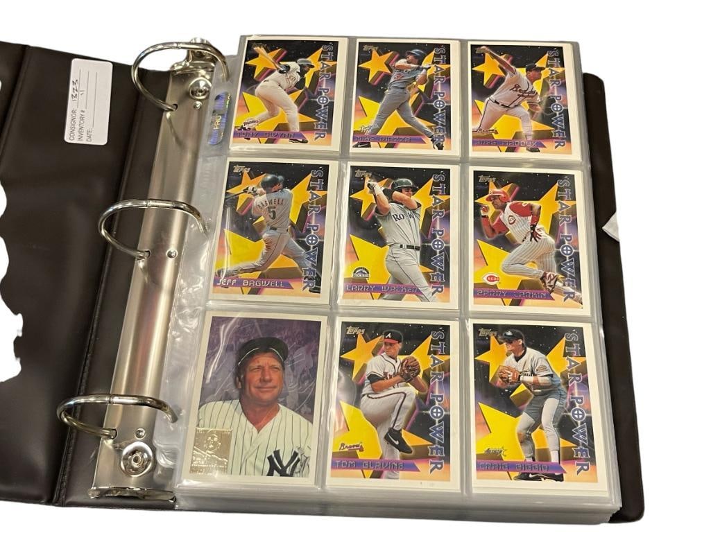 1996 TOPPS BASEBAL CARD SET INCLUDES STAR POWER, DRAFT PICK CARDS: SET APPEARS COMPLETE, BINDER INCLUDED