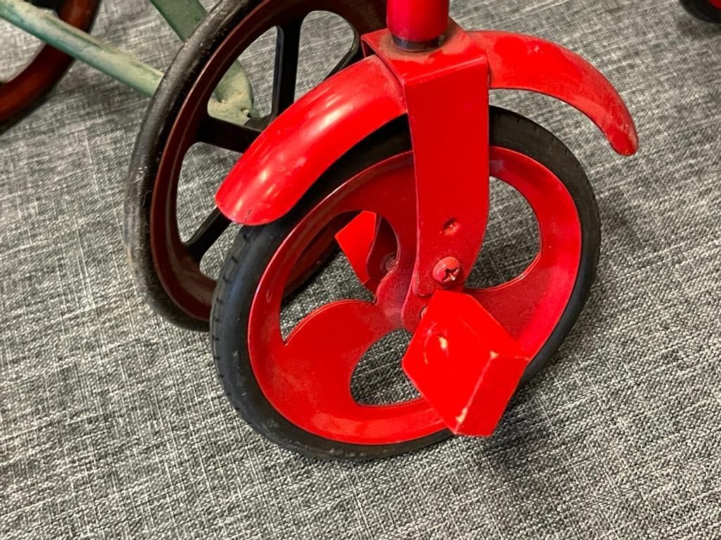 TWO VINTAGE STYLED CHILDRENS TRICYCLES FOR DOLLS - 3