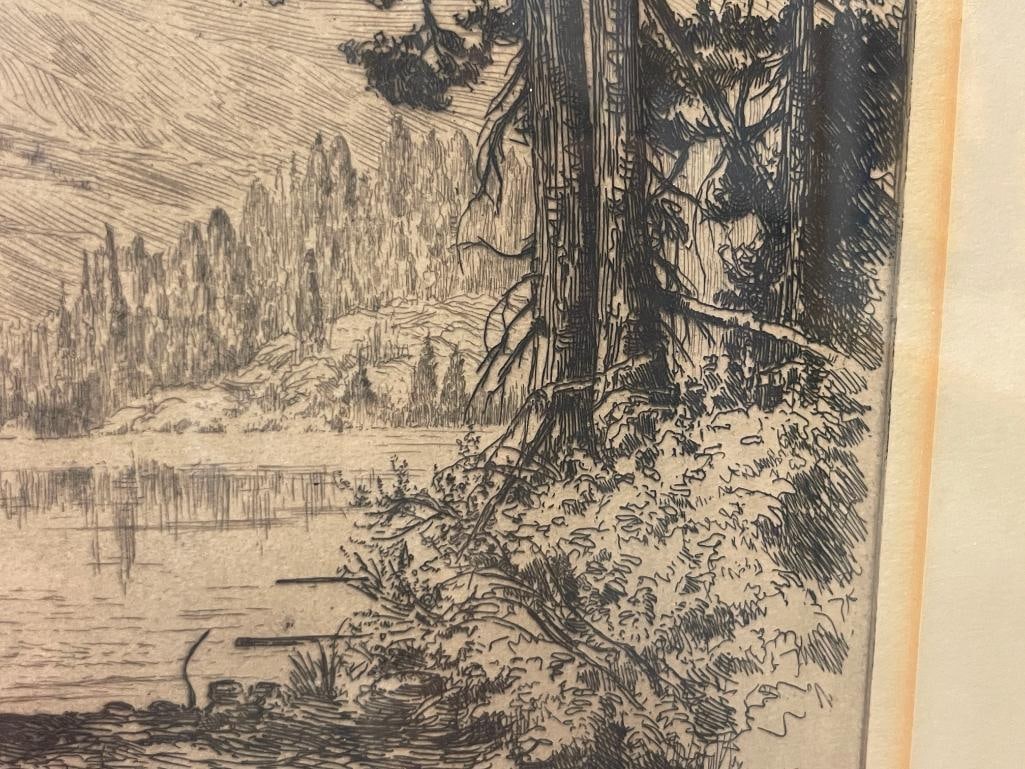 LEE STURGES AMERICAN ETCHER ORIGINAL ETCHING LANDSCAPE - 3