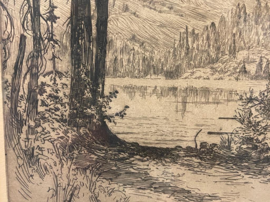 LEE STURGES AMERICAN ETCHER ORIGINAL ETCHING LANDSCAPE - 4