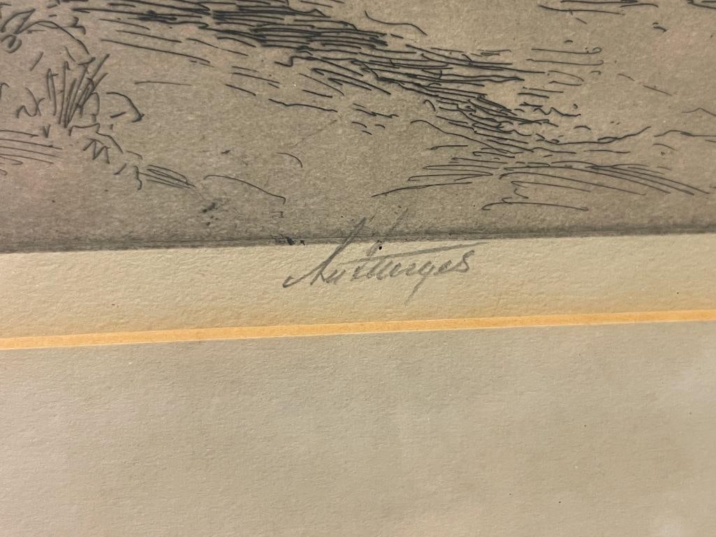 LEE STURGES AMERICAN ETCHER ORIGINAL ETCHING LANDSCAPE - 5