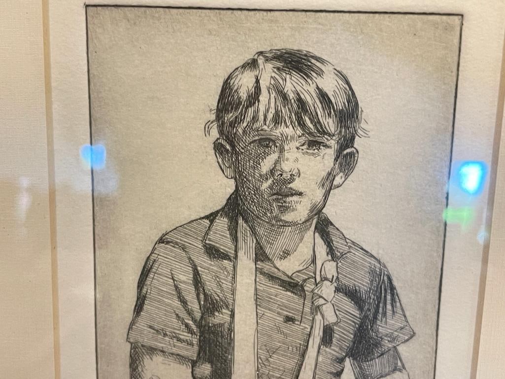 GUNNAR ANDERSON CALIFORNIA ARTIST LIMITED EDITION ETCHING TITLED SIDELINED NO. 64/79 - 3