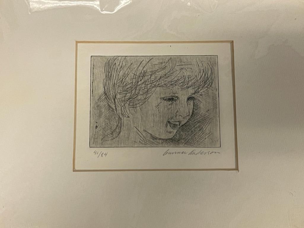 GUNNAR ANDERSON CALIFORNIA ARTIST LIMITED EDITION ETCHINGS SIX TOTAL - 2