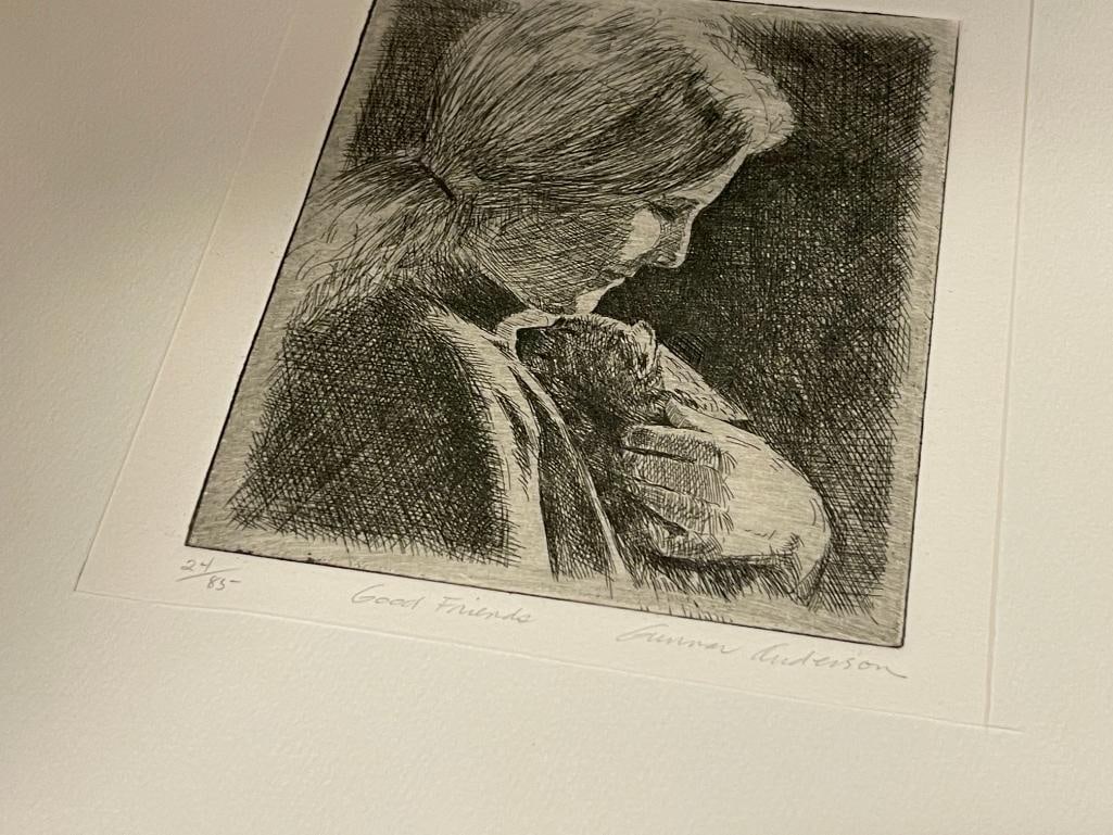 GUNNAR ANDERSON CALIFORNIA ARTIST LIMITED EDITION ETCHINGS SIX TOTAL - 7