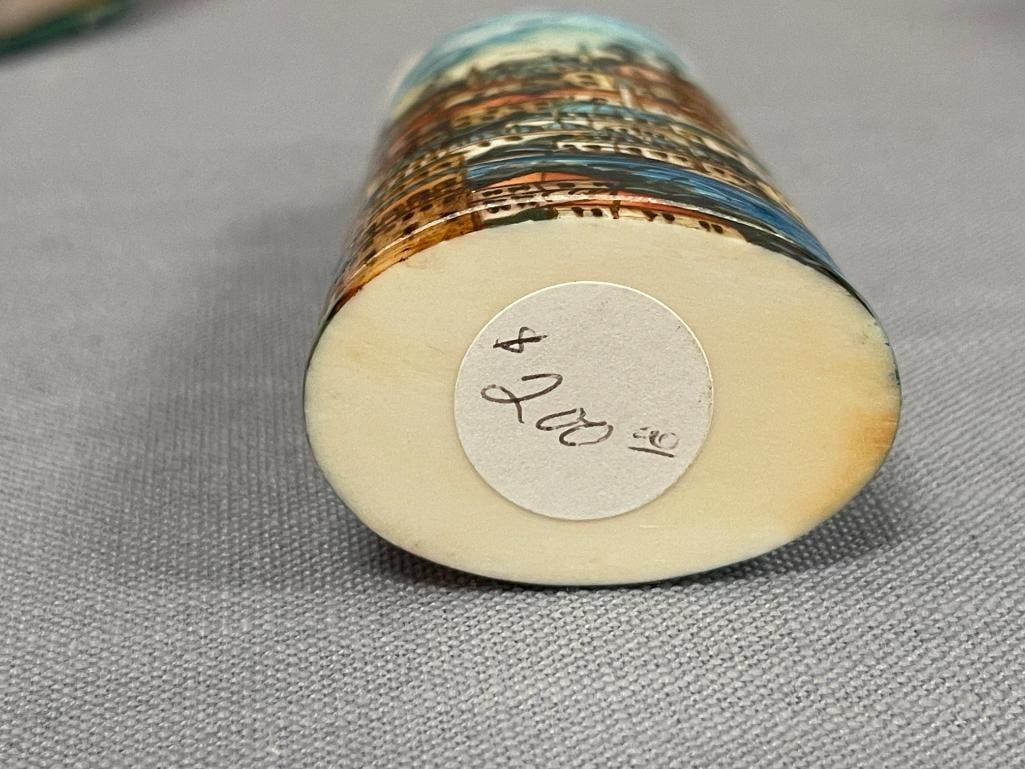 20TH CENTURY HAND CARVED CAMEL BONE TRINKET BOXES AND PERFUME BOTTLES FROM ISTANBUL - 5