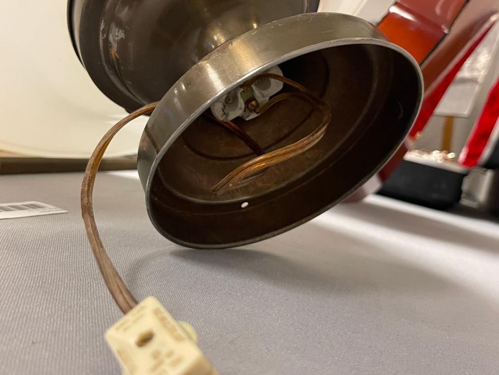 LARGE MILK GLASS VINTAGE SCHOOL HOUSE LIGHT FIXTURE - 8